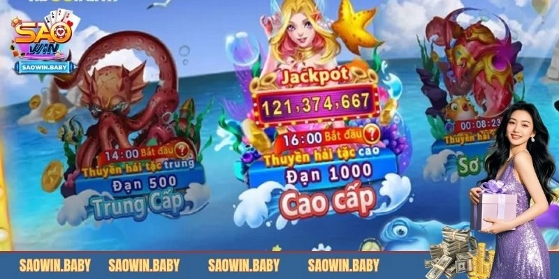 Thiết kế 3 khu vực săn cá phân theo cấp độ